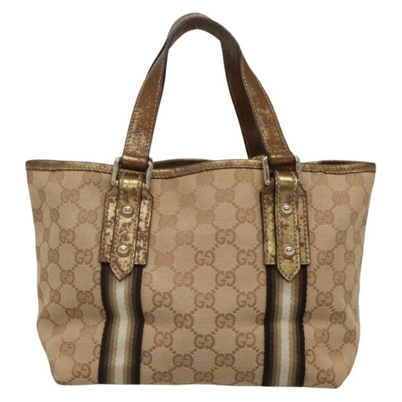 GUCCI GG Canvas Hand Bag Beige Gold 139261 Auth ep10747 - Picture 2 of 16